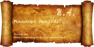 Mauskopf Apolló névjegykártya